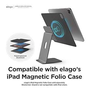 elago MAGNETIC STAND ダークグレー マグネティックスタンド Amazon.com: elago Premium iPad Magnetic Stand Designed for